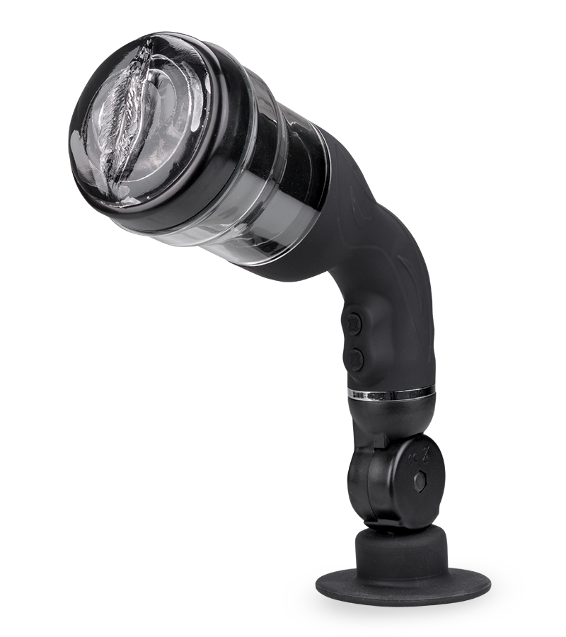 Rotating suction cup masturbator