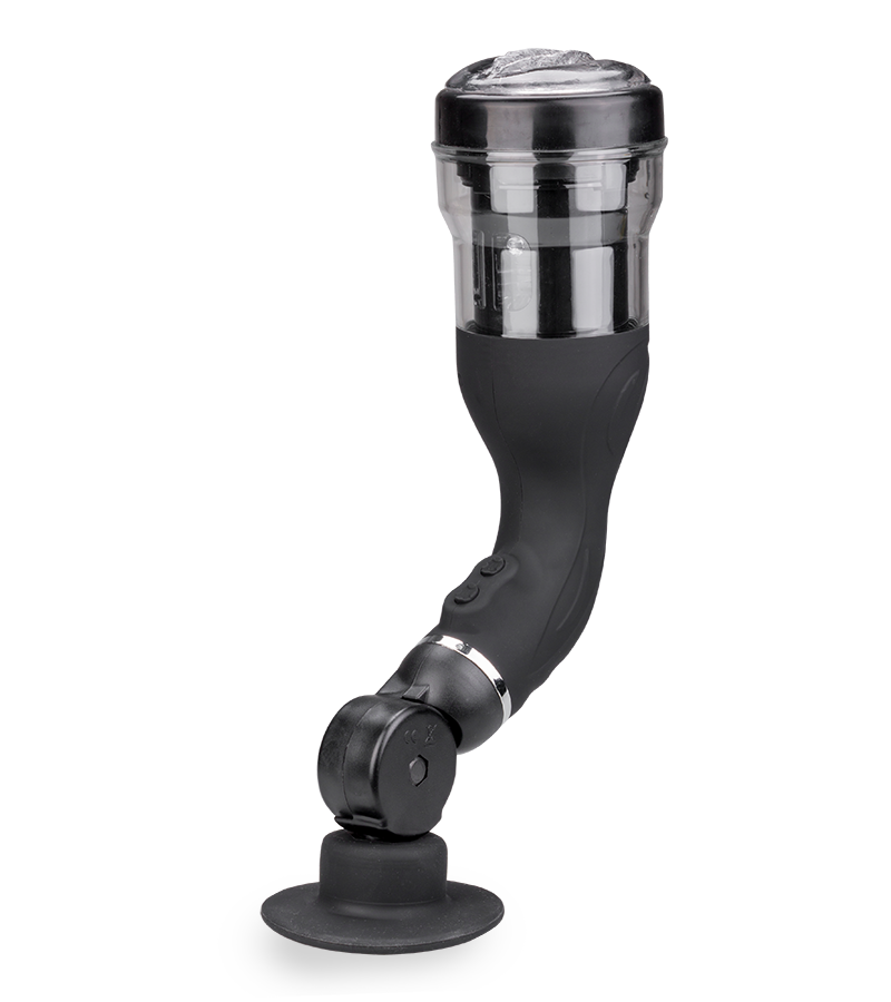 Rotating suction cup masturbator