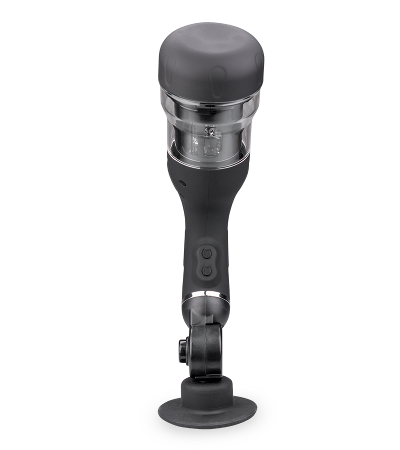 Rotating suction cup masturbator