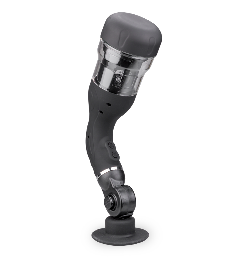 Rotating suction cup masturbator