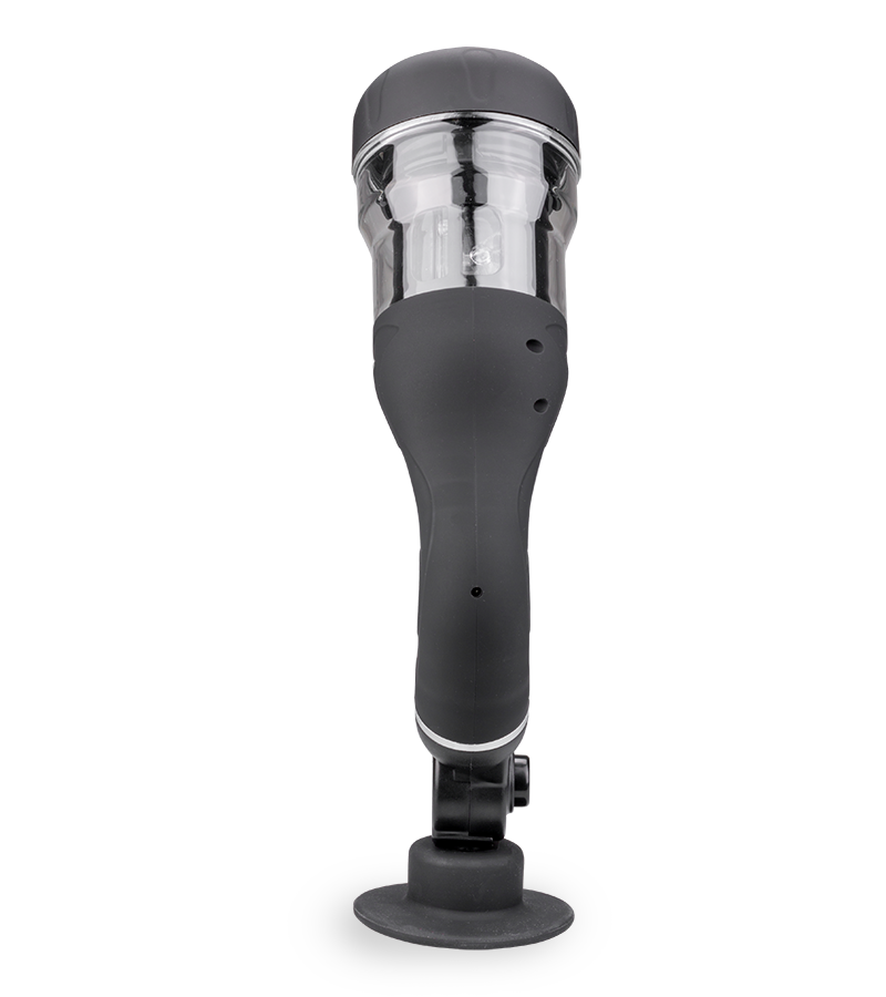 Rotating suction cup masturbator