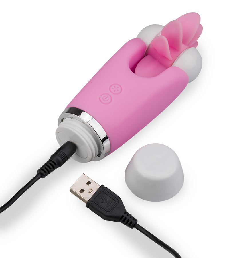 Rotating tongues clit stimulator