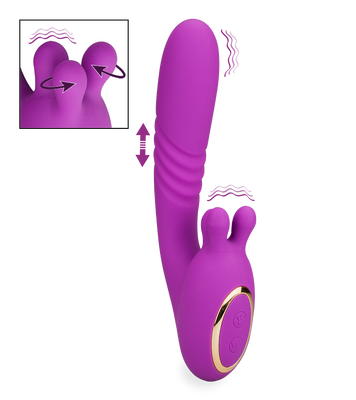 Royal thrusting clit-massaging vibrator