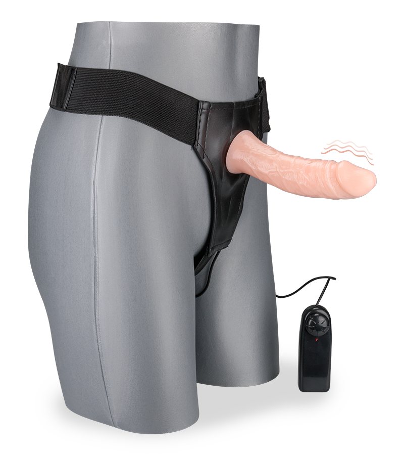 Sacha vibrating hollow strap on