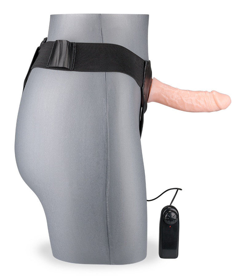 Sacha vibrating hollow strap on