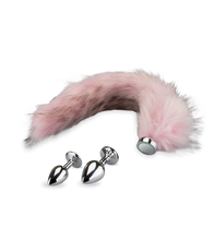 Load image into Gallery viewer, Set of 2 rosebud fox-tail anal plugs