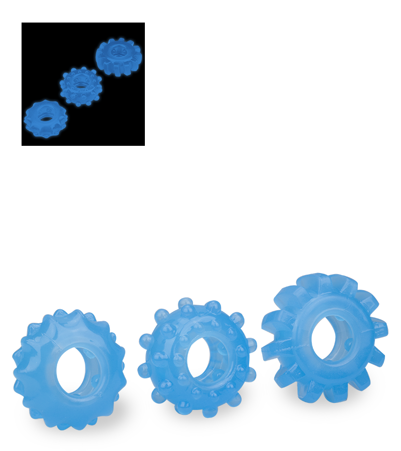 Set of 3 Lumino glow-in-the-dark cock rings