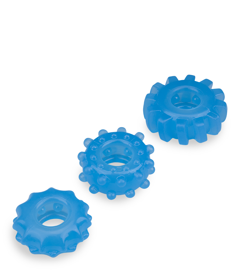 Set of 3 Lumino glow-in-the-dark cock rings