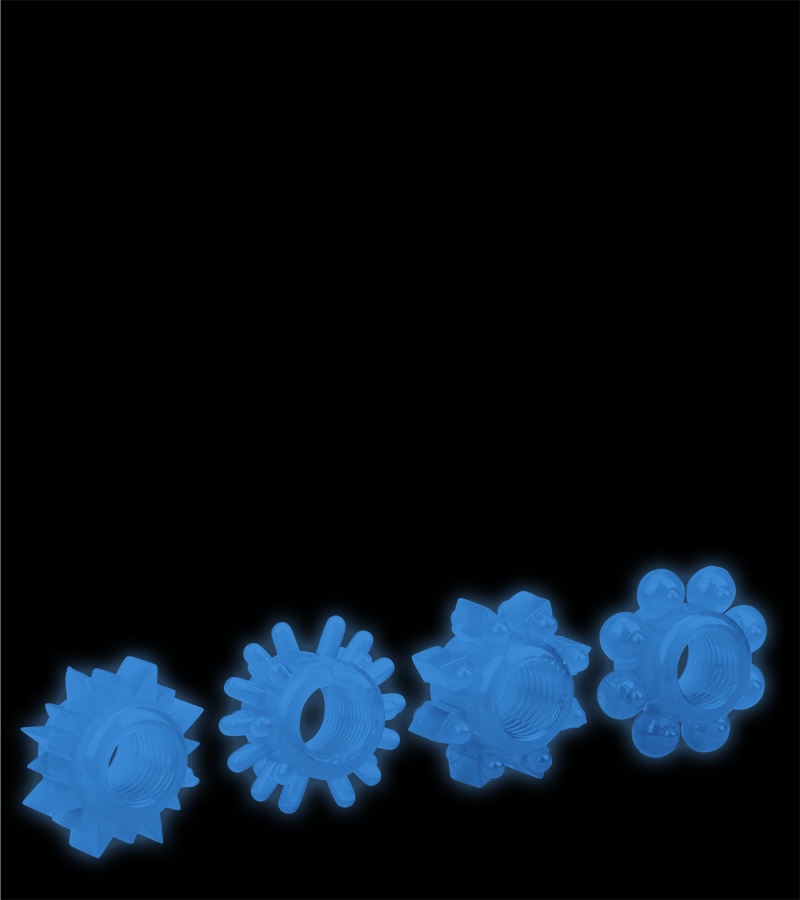 Set of 4 Lumino glow-in-the-dark cock rings