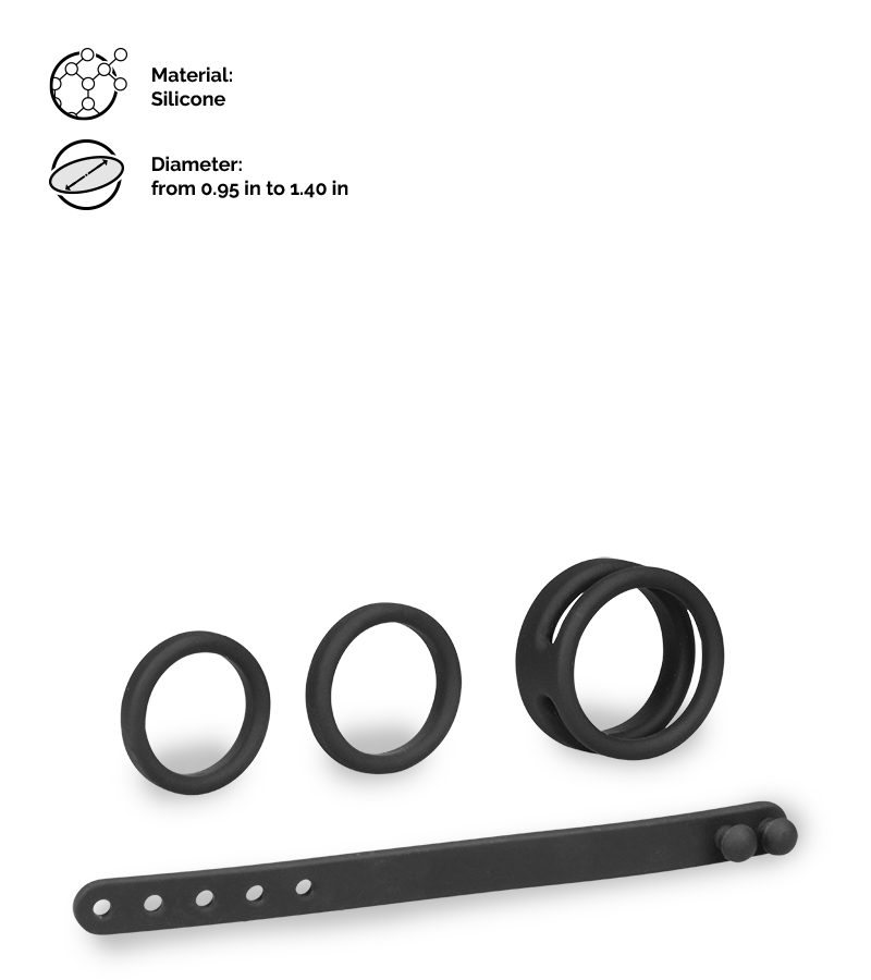 Set of four silicone cock rings