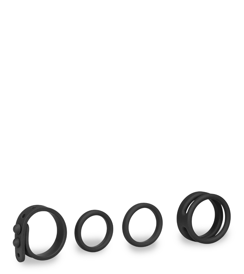 Set of four silicone cock rings
