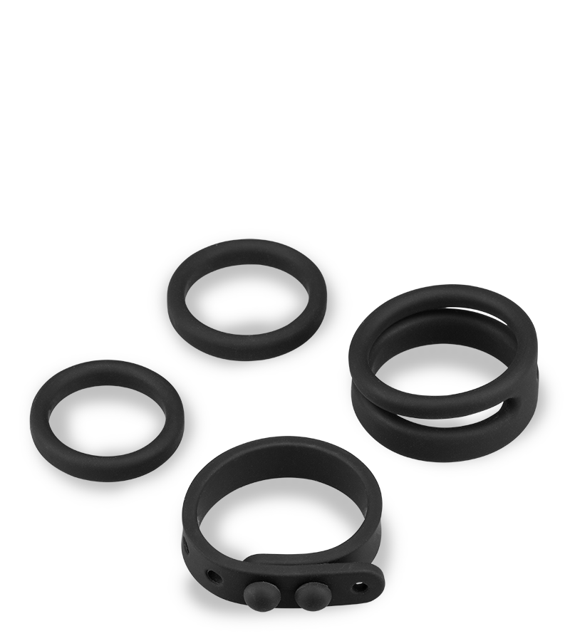 Set of four silicone cock rings