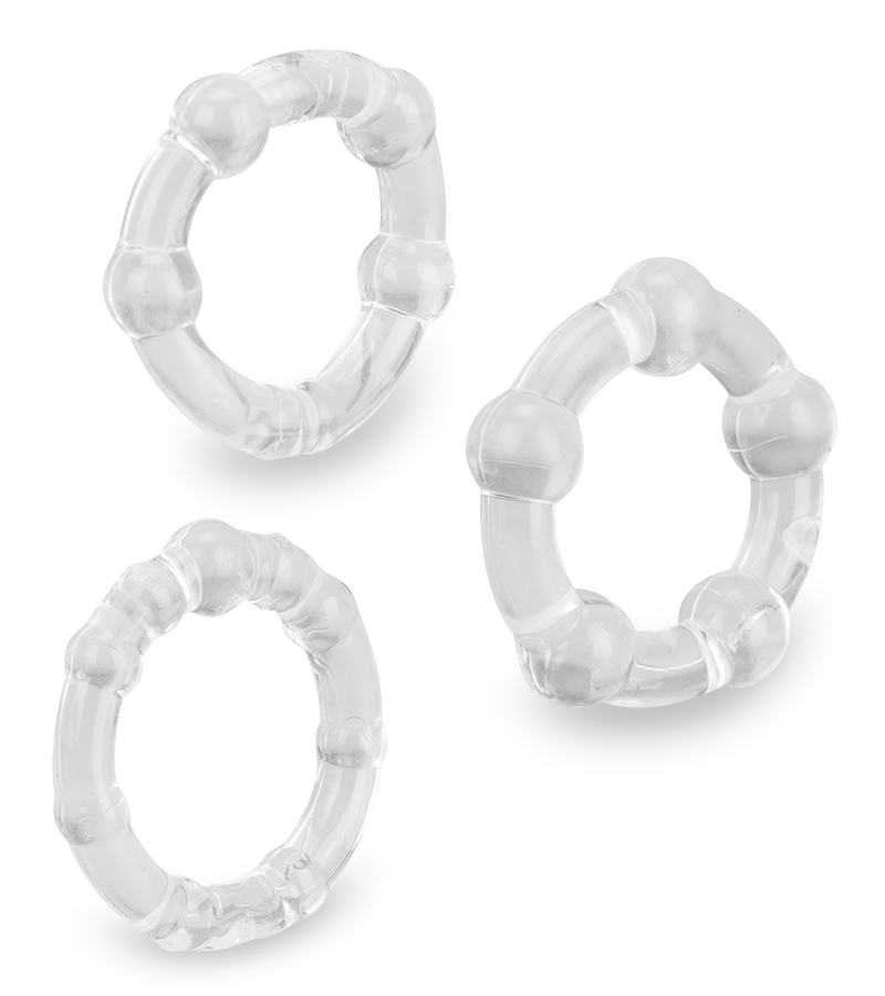 Set of three silicone cock rings