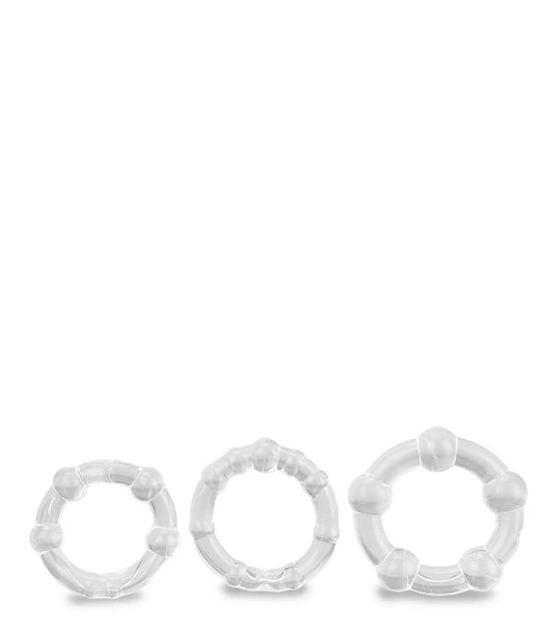 Set of three silicone cock rings