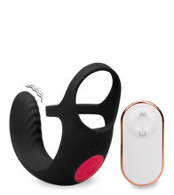 Load image into Gallery viewer, Shape vibrating double cock ring and testicle massager