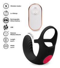 Load image into Gallery viewer, Shape vibrating double cock ring and testicle massager