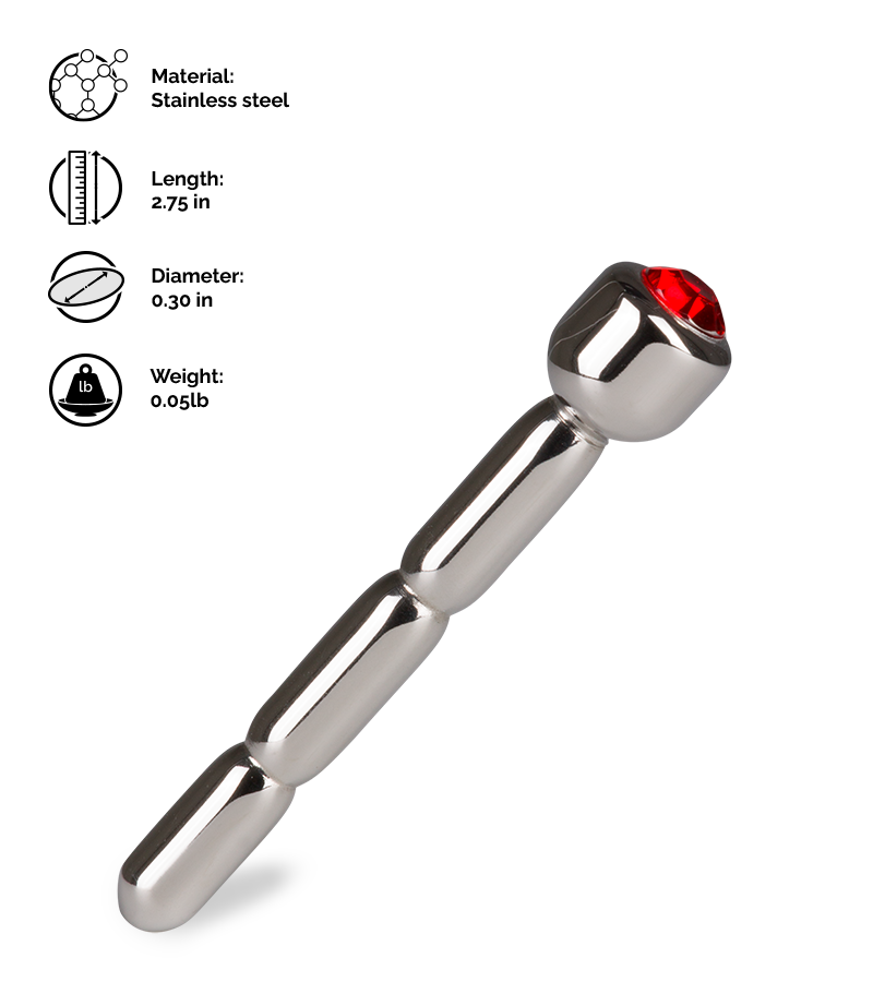 Short rhinestone urethral plug