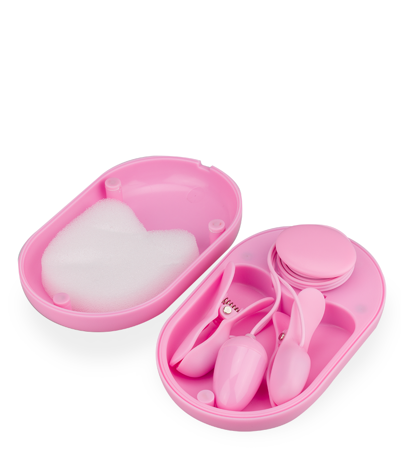 Signal vibrating electrosex nipple clamps and vibrating love egg