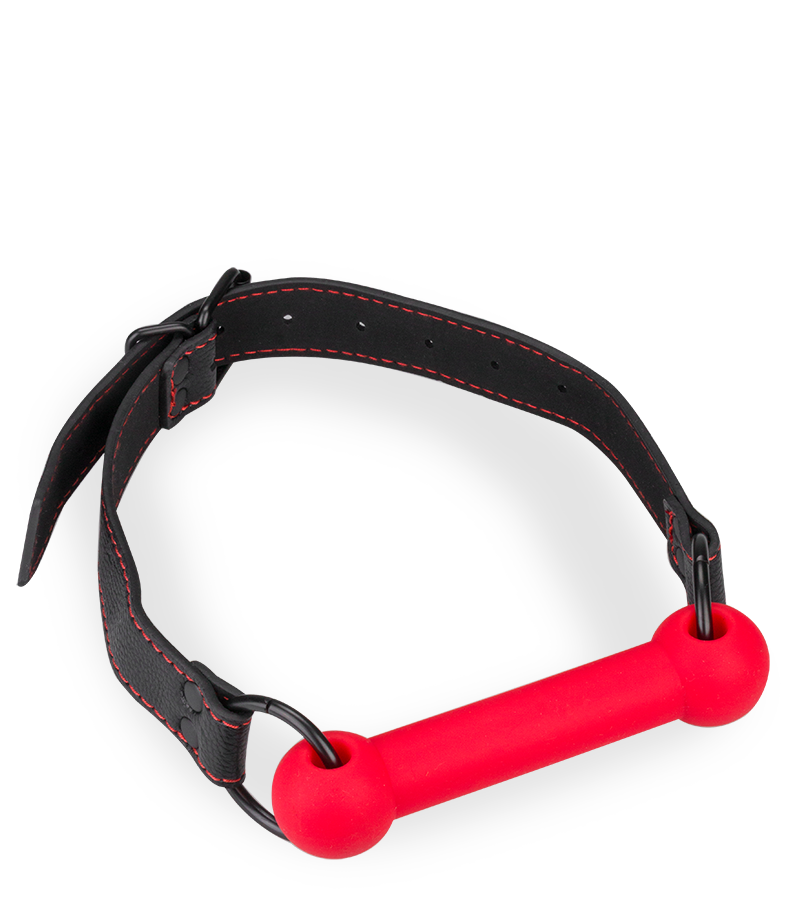 Silicone and faux leather bit gag