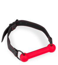 Load image into Gallery viewer, Silicone and faux leather bit gag