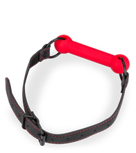 Load image into Gallery viewer, Silicone and faux leather bit gag