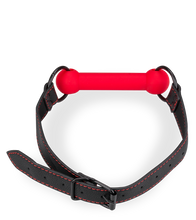 Load image into Gallery viewer, Silicone and faux leather bit gag