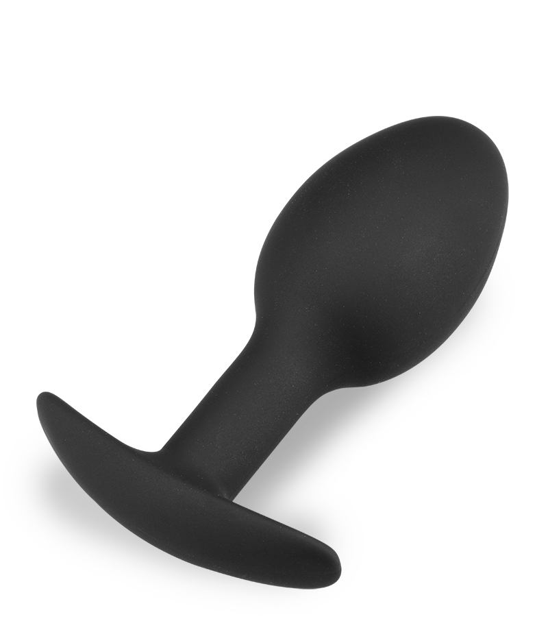 Silicone butt plug with massaging bead