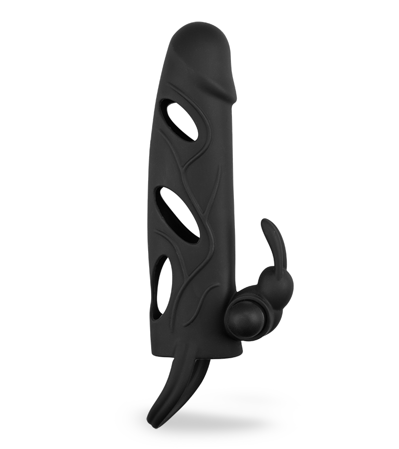 Silicone rabbit vibrator penis sleeve