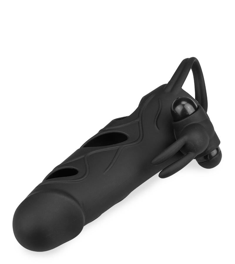 Silicone rabbit vibrator penis sleeve