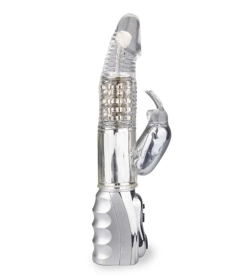 Silver Pleasure rotating rabbit vibrator