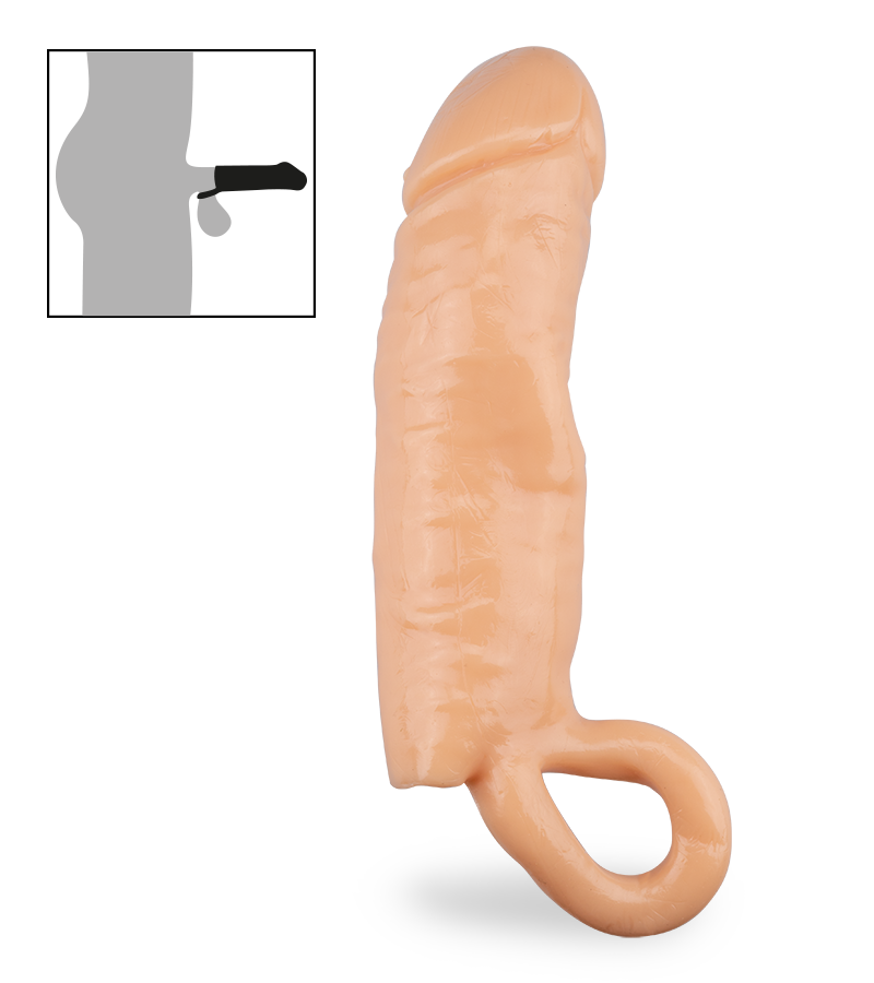 Size-enhancing silicone penis sleeve 2.00 inches