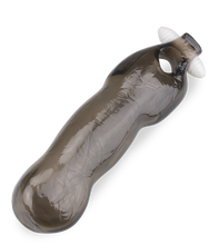 Load image into Gallery viewer, Smooth translucent black vibrating penis sleeve