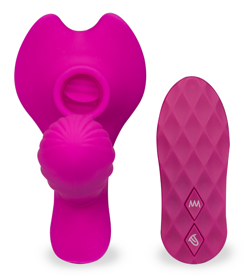 Special cunnilingus vibrating knickers with heated dildo