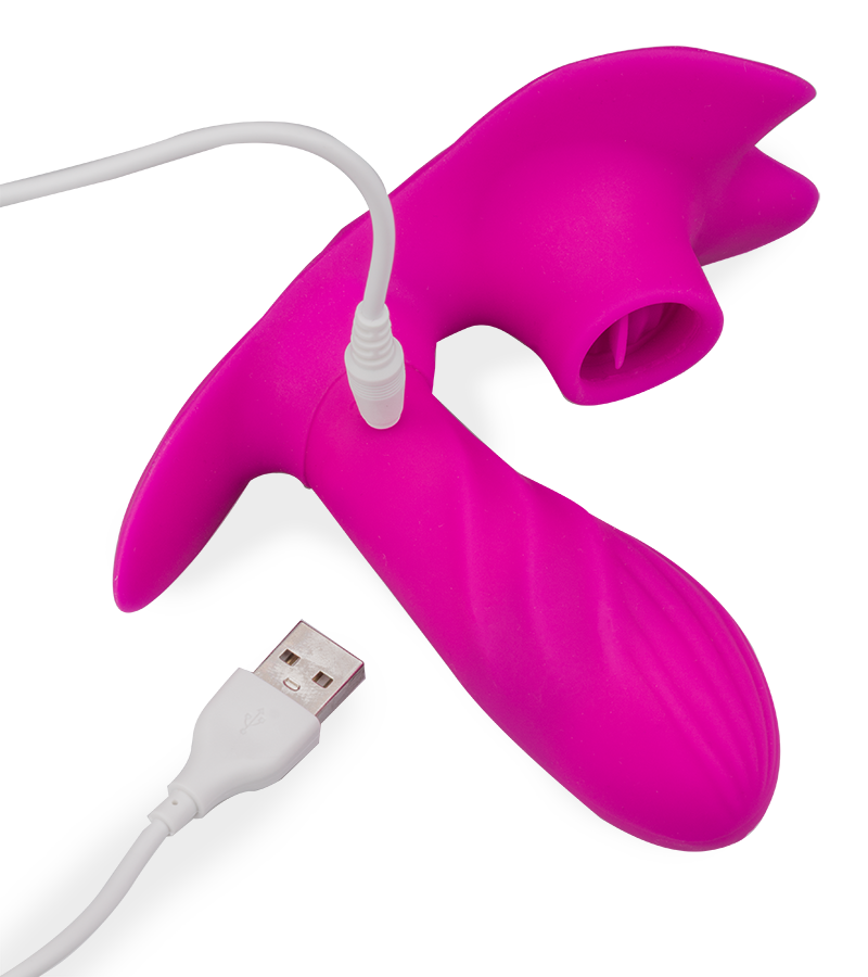 Special cunnilingus vibrating knickers with heated dildo