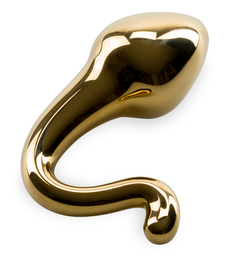 Sperm-shaped glass butt plug