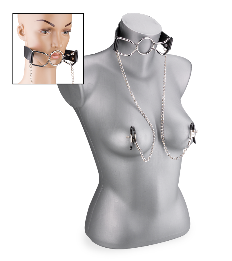 Spider gag with nipple clamps 1.50 inches