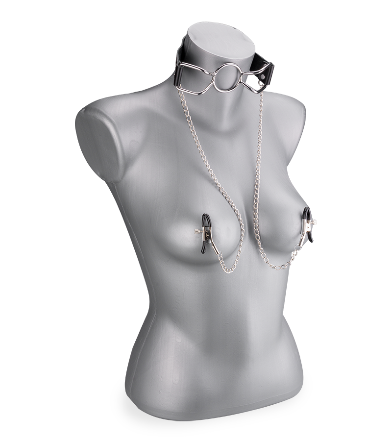 Spider gag with nipple clamps 1.50 inches