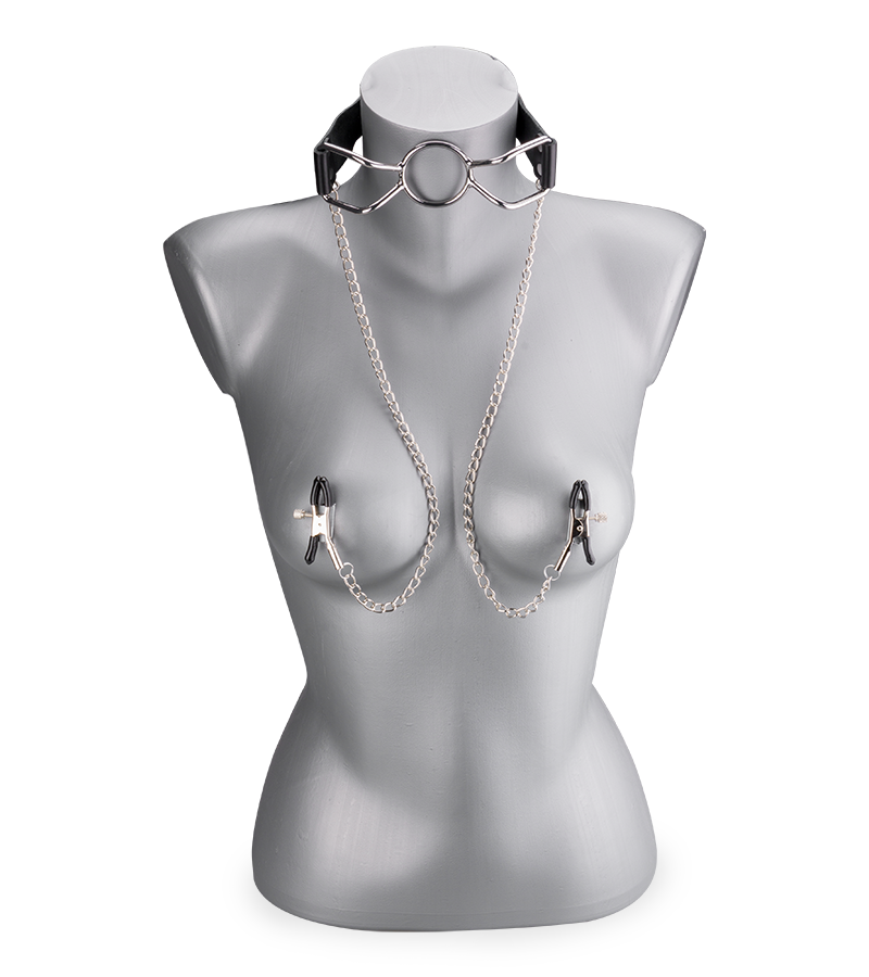 Spider gag with nipple clamps 1.50 inches