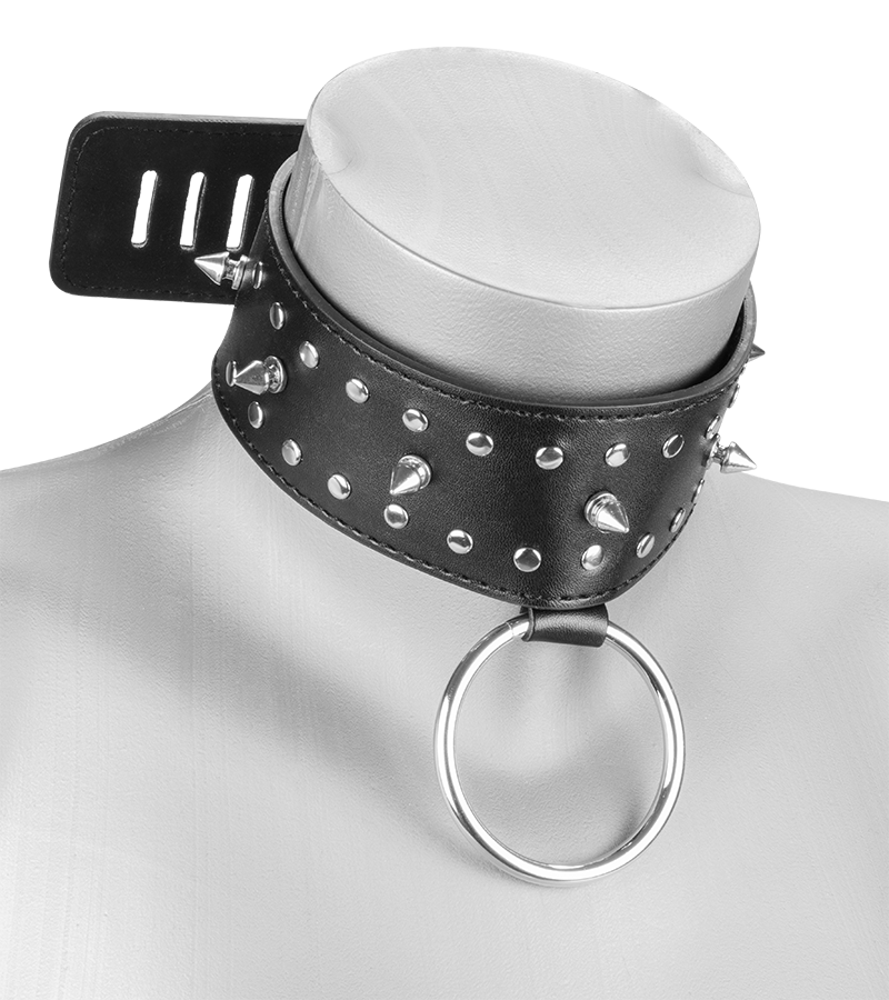 Spiked BDSM collar with lock
