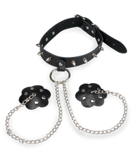 Load image into Gallery viewer, Spiked collar and riveted nipple pasties