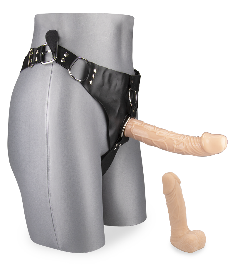 Strap on harness kit with two dildos
