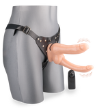 Strap-on harness kit with vibrating double penetration dildo
