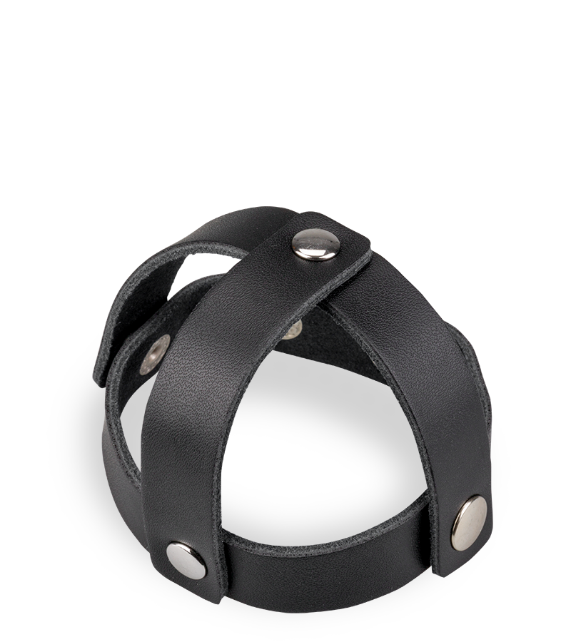 Strappy leather cock ring