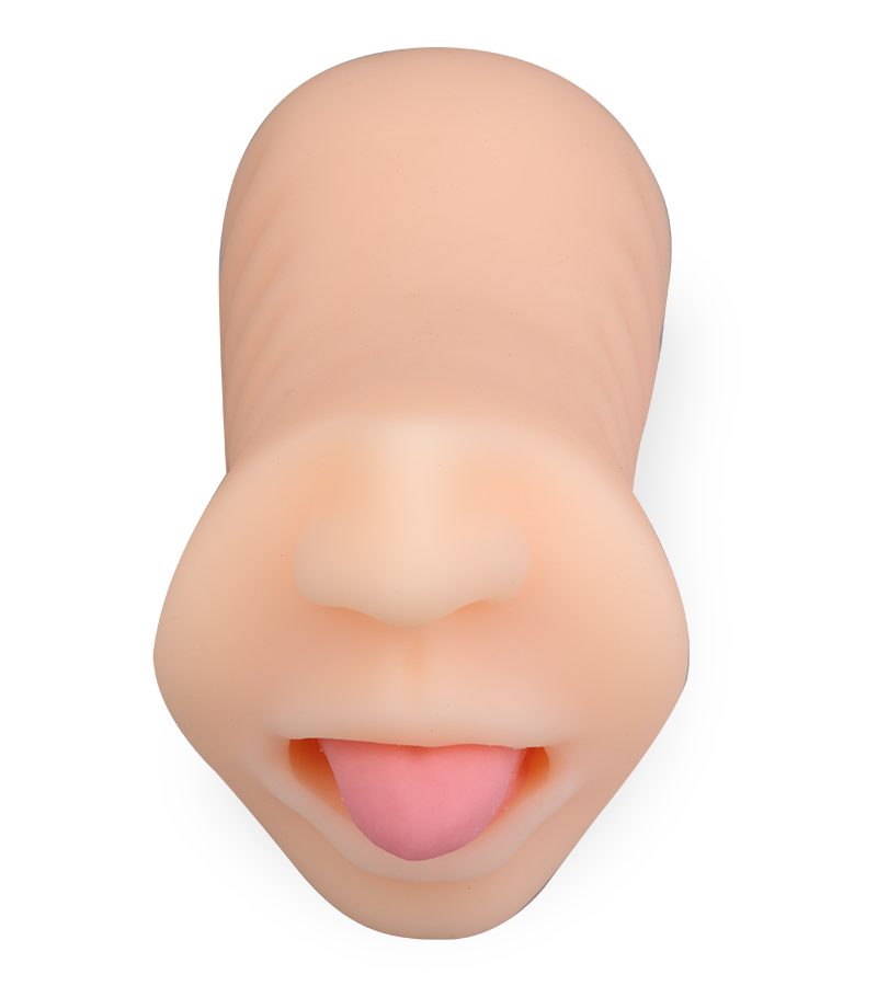 Sucking tongue mouth masturbator