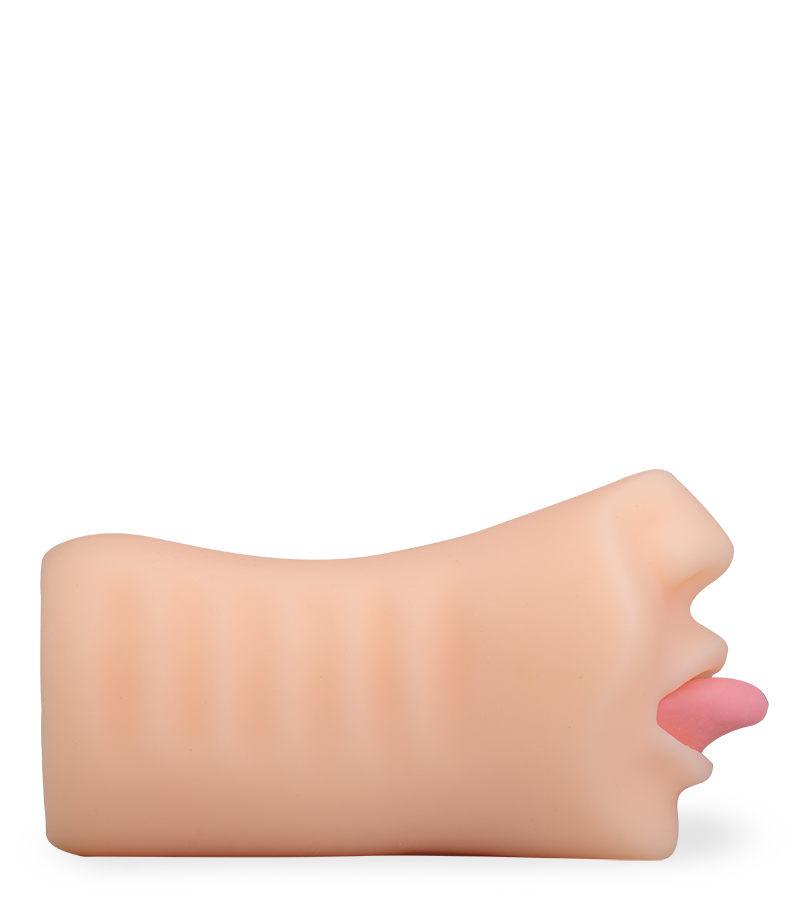 Sucking tongue mouth masturbator