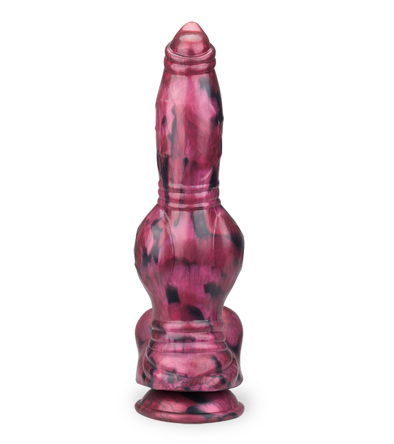 Suction-cup silicone dog dildo