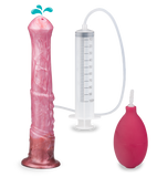 Suction-cup silicone ejaculating horse dildo