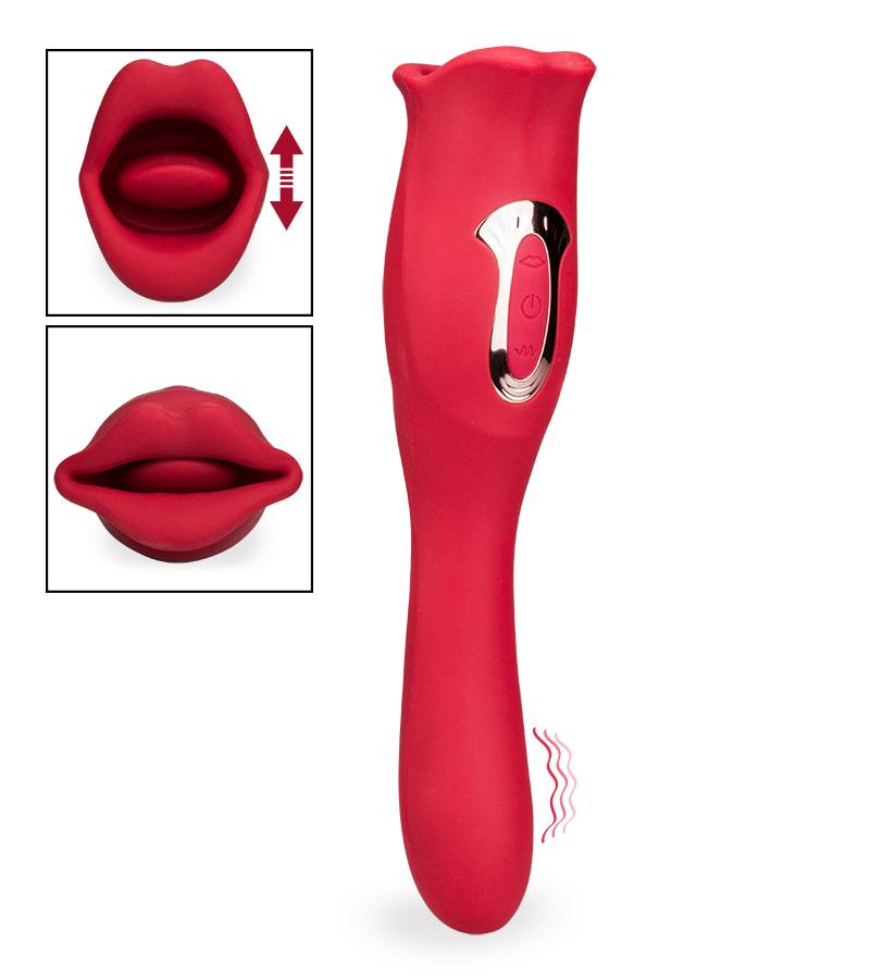 Sweet Kiss 2-in-1 mouth and vibrating tongue vibrator