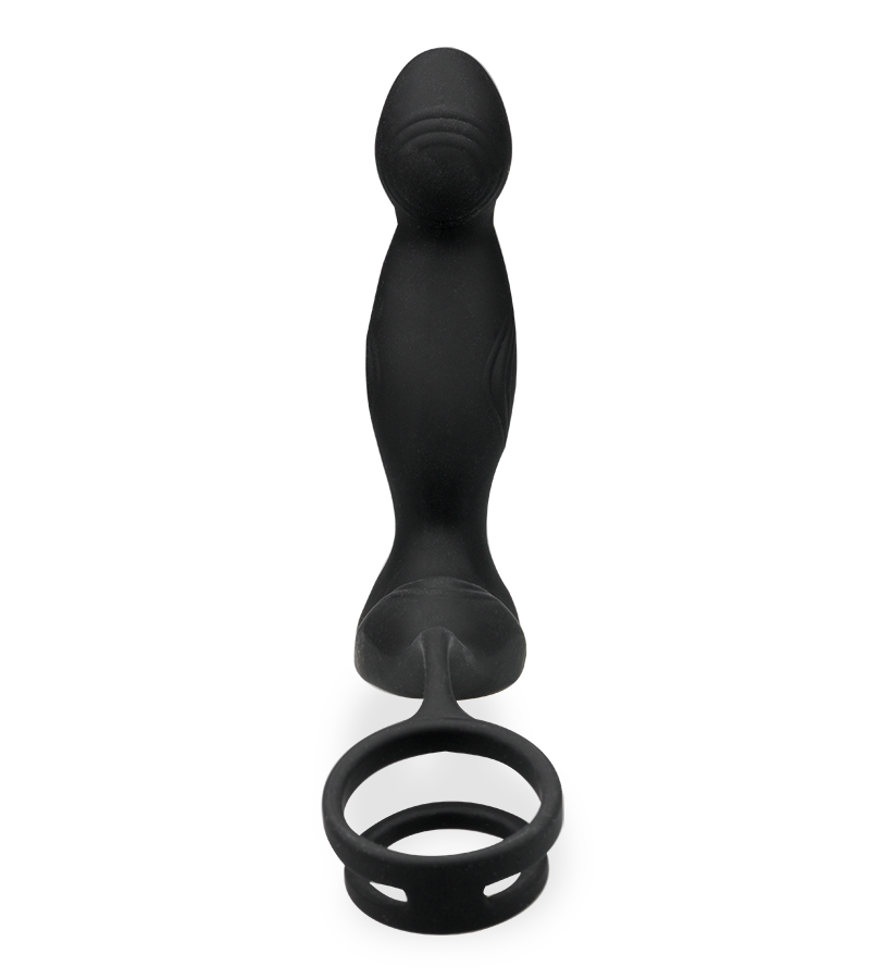 Tao massaging and vibrating prostate massager with cock rings
