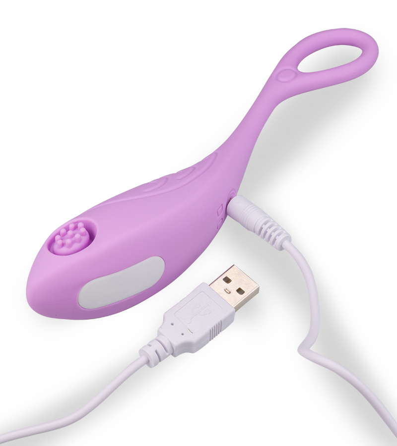 Textured clitoris-stimulating vibrating love egg